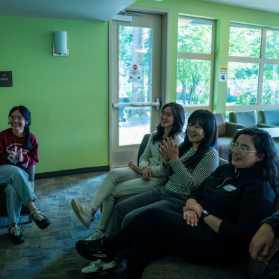 students in the community room