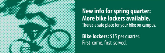 Student on a bike: more bike lockers available